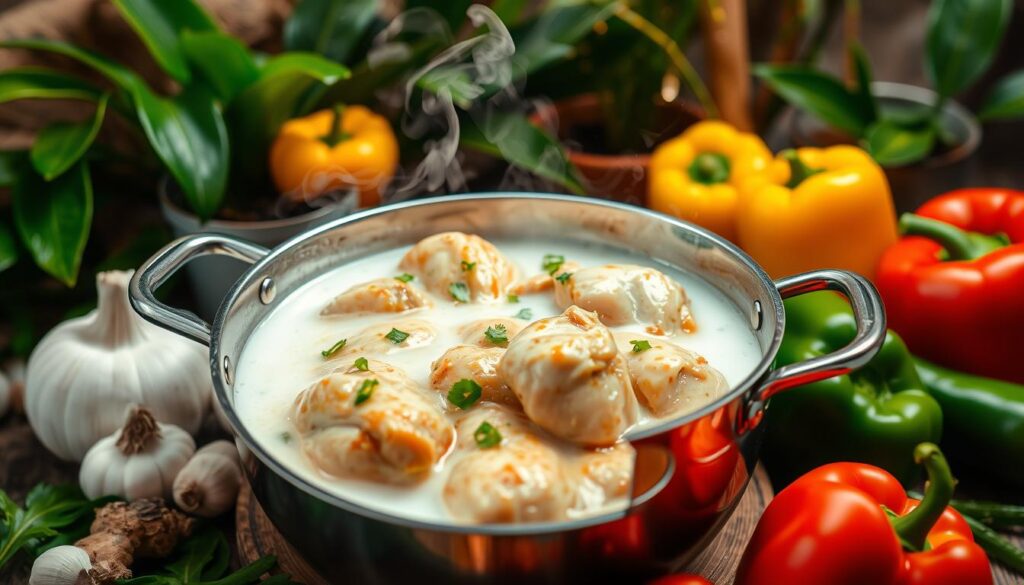 Cuisson du poulet coco antillais Cuisson du poulet coco antillais