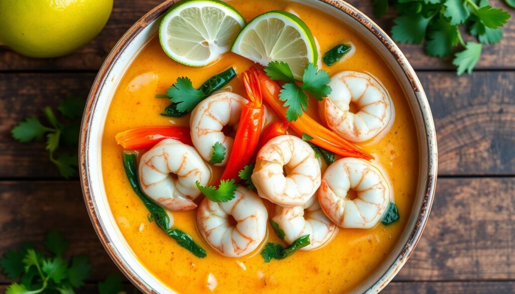 Curry de crevettes grises au lait de coco Curry de crevettes grises au lait de coco