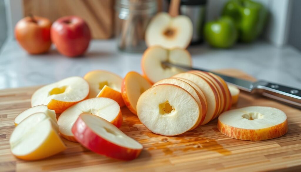 Découpe élégante de pommes pour tarte Découpe élégante de pommes pour tarte
