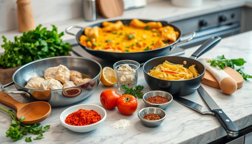 Équipement pour recette fideua poulet Équipement pour recette fideua poulet