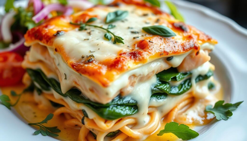 Lasagne au saumon et épinards Lasagne au saumon et épinards