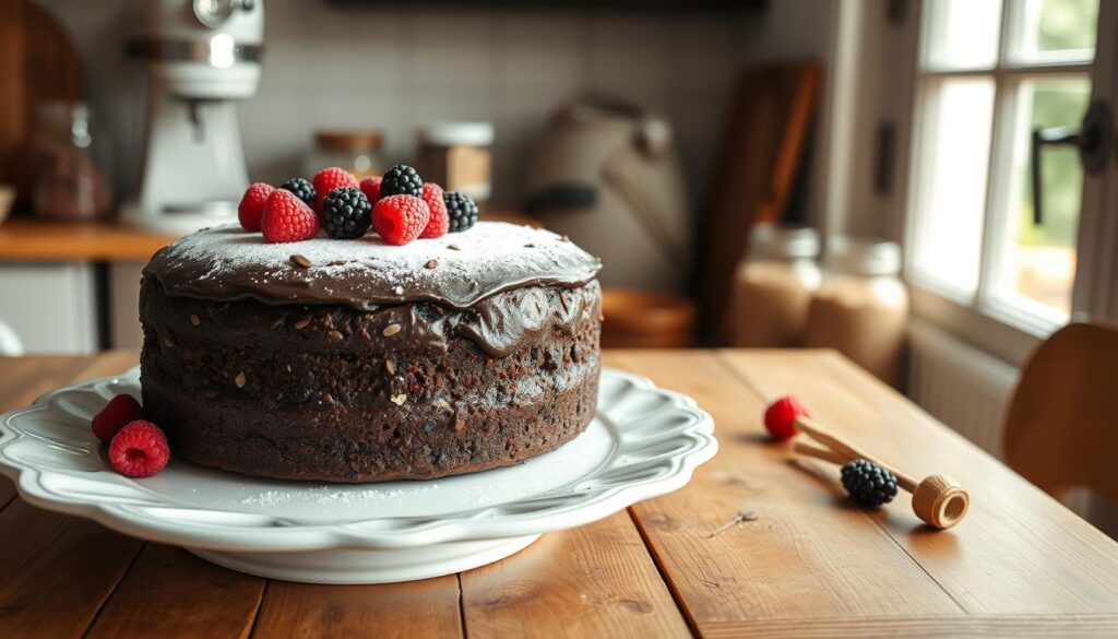 Présentation de gâteau aux flocons d'avoine Présentation de gâteau aux flocons d'avoine
