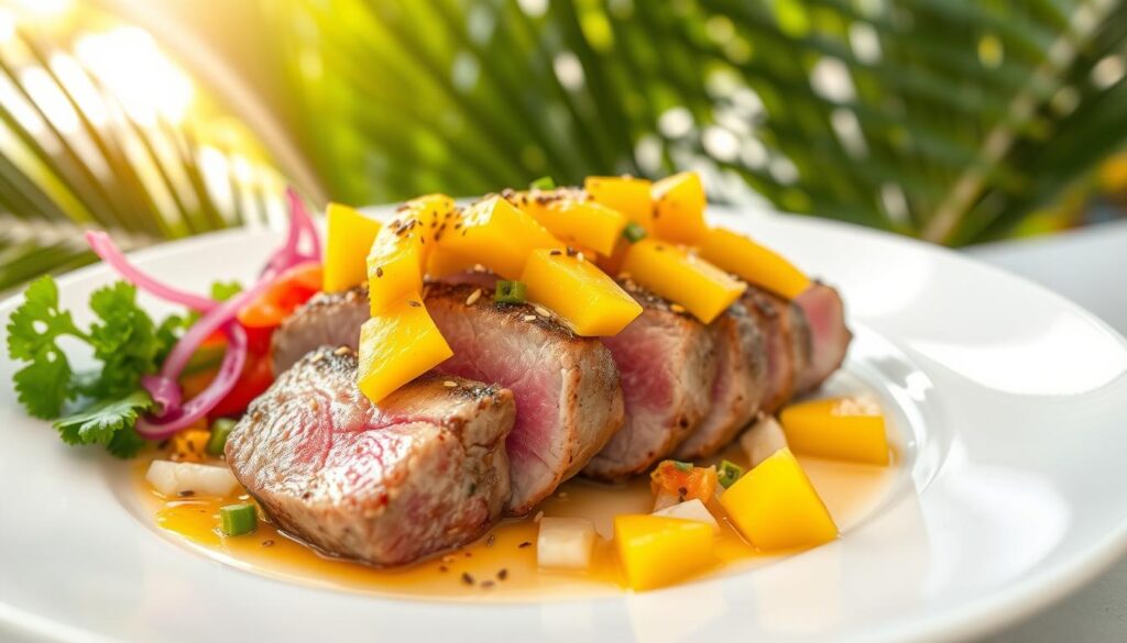 Recettes pavé de thon à la mangue et sésame Recettes pavé de thon à la mangue et sésame