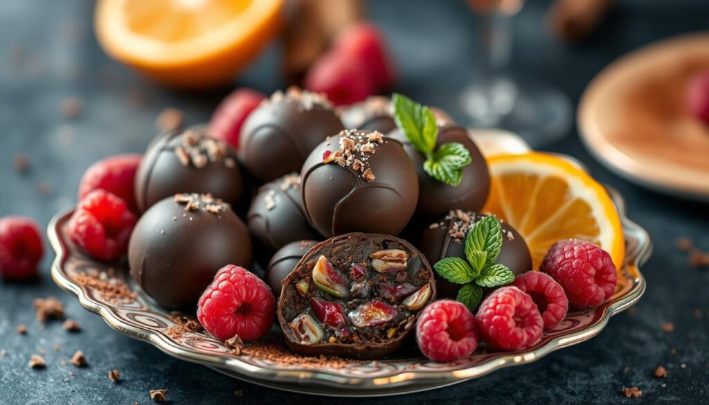 Truffes au chocolat aux fruits et épices Truffes au chocolat aux fruits et épices