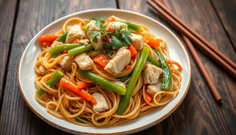 recette des nouilles sautées au poulet​