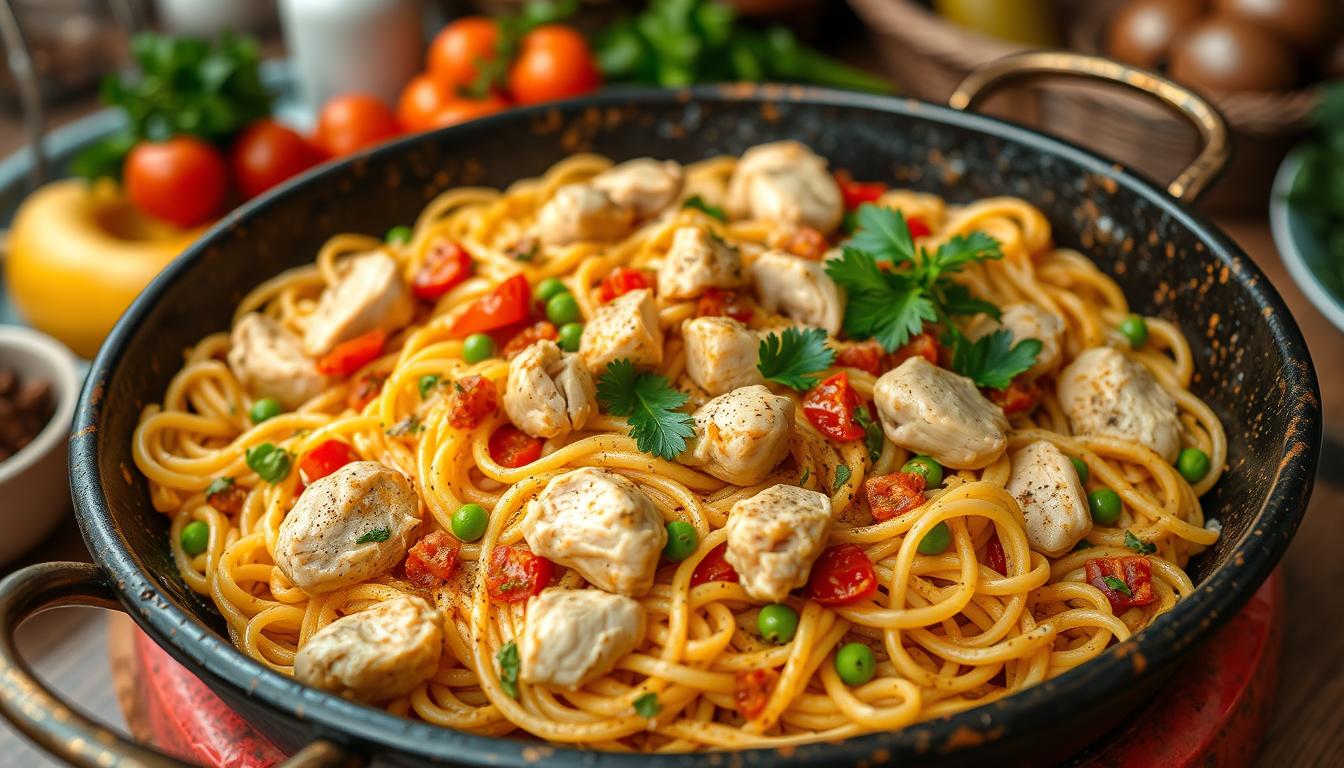 recette fideua poulet​