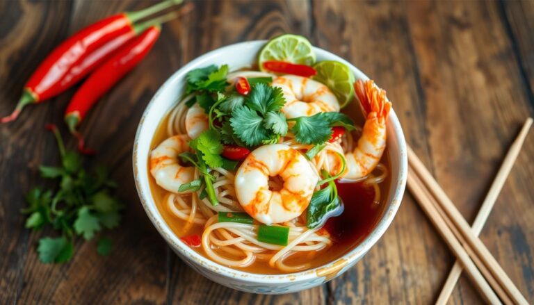 recettes nouilles crevettes